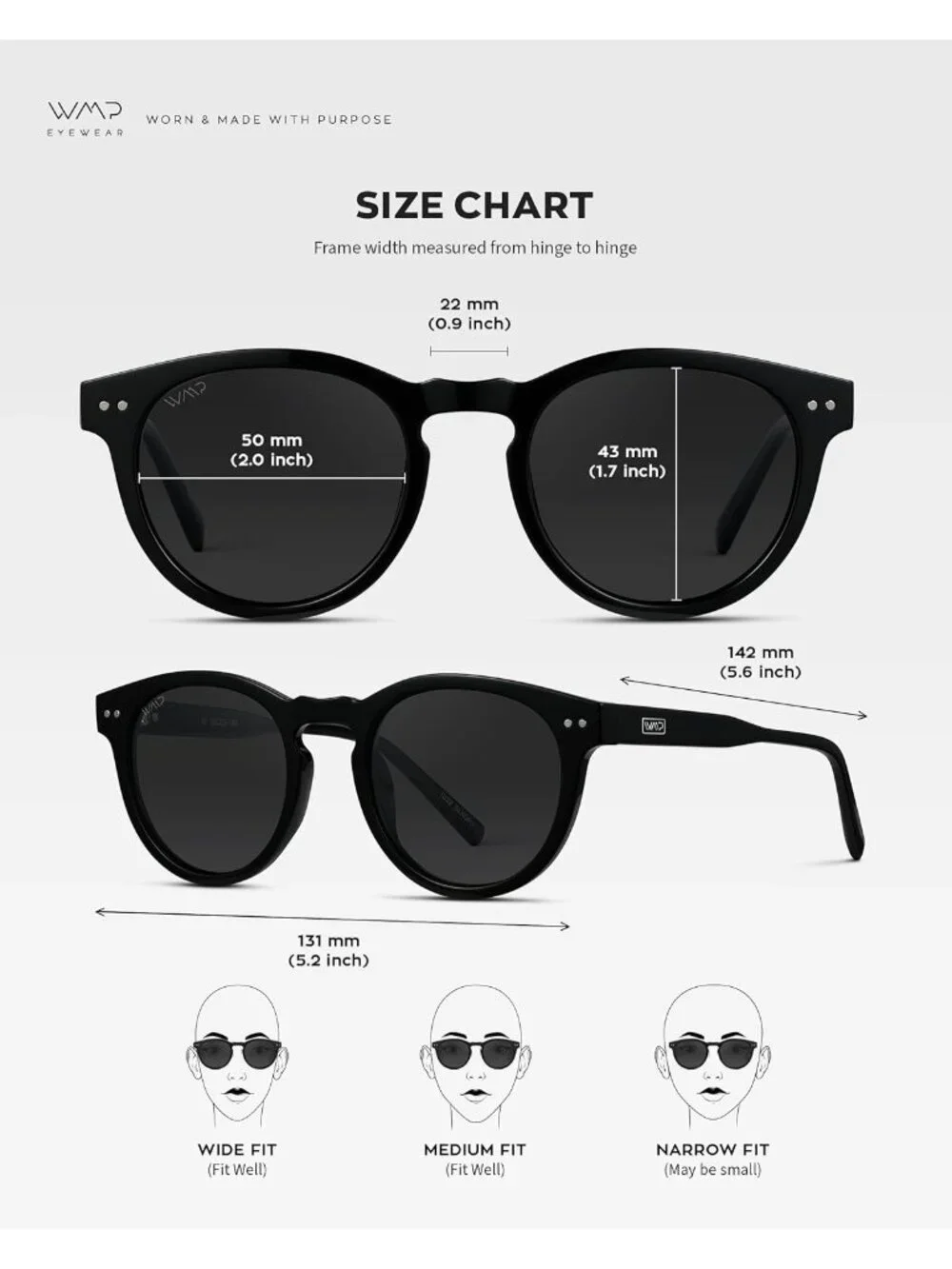 Women's Black Frame Smoke Lens Glasses Round Polarized Retro Wear Protection